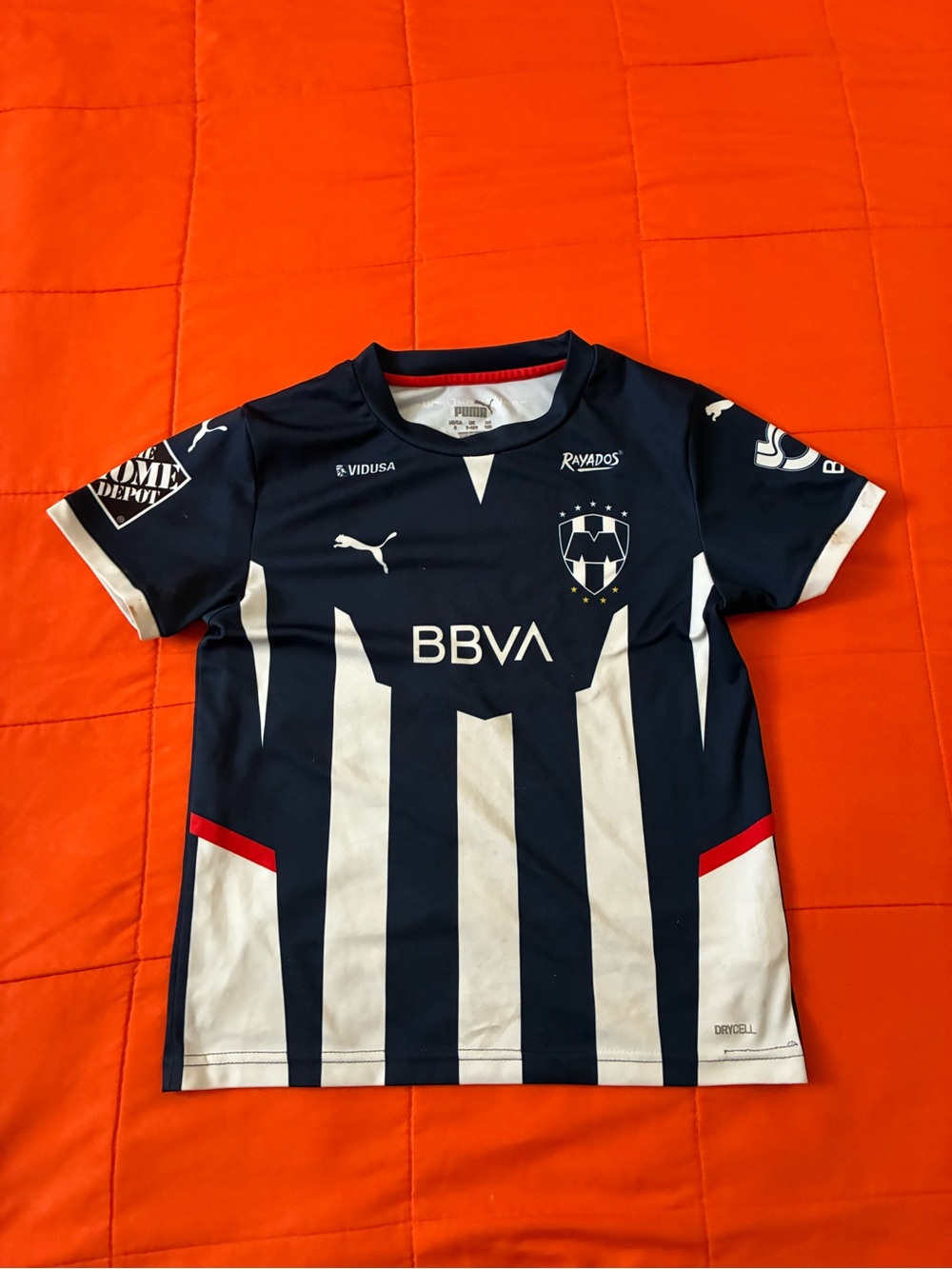 Monterrey Jersey Kids Small 9-10Y Mexico Rayados Soccer Puma